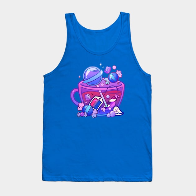 Pride Flag Teacup - Candy Bisexual Tank Top by heysoleilart